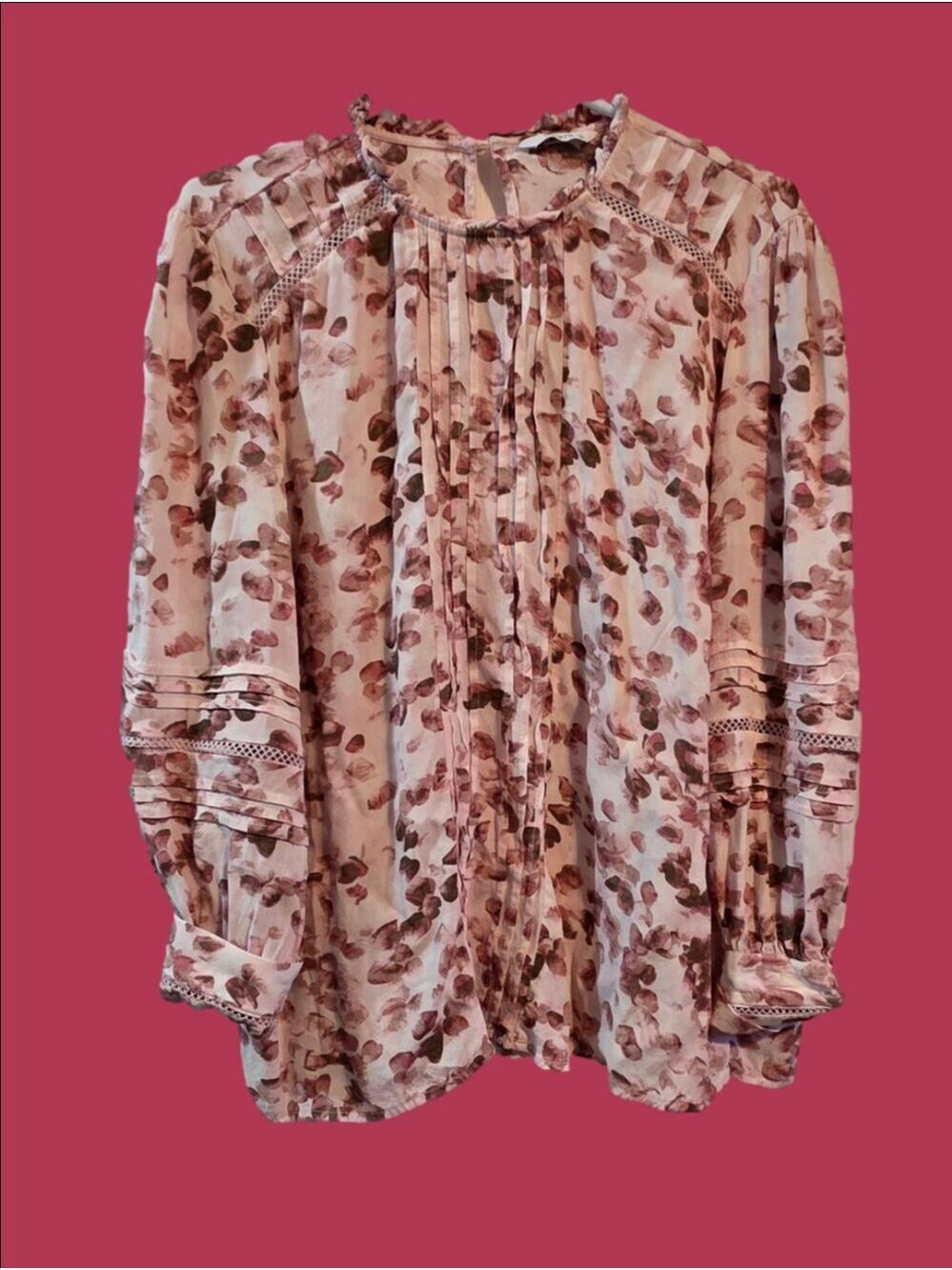 4/$67 Deal! Ricki's Floral Pintuck Blouse